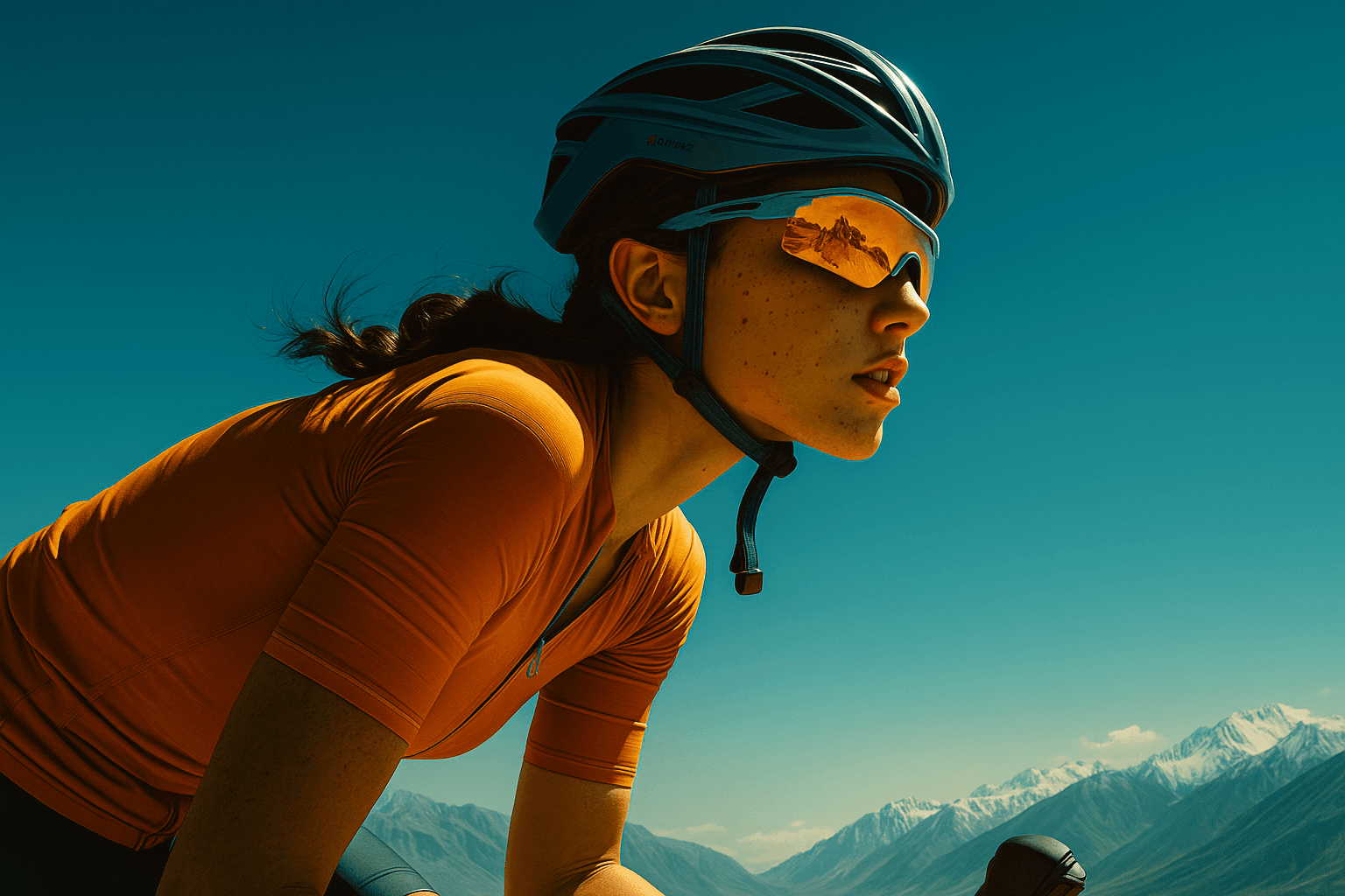 Cyclist demonstrating performance